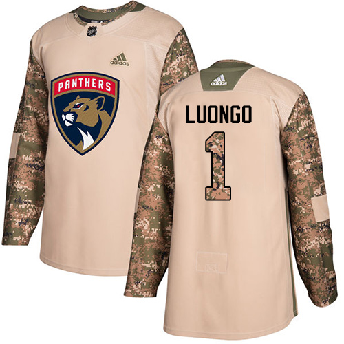 Adidas Panthers #1 Roberto Luongo Camo Authentic Veterans Day Stitched NHL Jersey